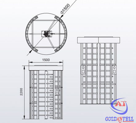 Revolving Security Full Height Turnstile Speed Gate Systems With Card Reader System