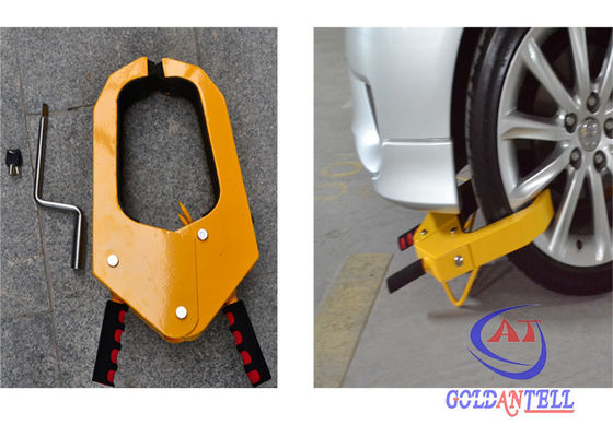 Manual steering portable vehicle wheel clamps for illegal parking