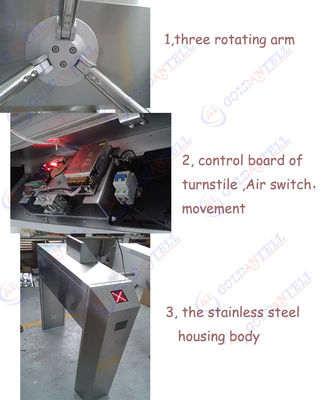 Mechanism Access Control Turnstile Tripod Turnstile Gate Barcode Reader Entrance And Exit
