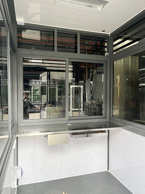 Gray Single Room Stainless Steel Ticket Kiosk Booth Including Option Drainage System and Electricity Fittings Perfect for Ticket Management