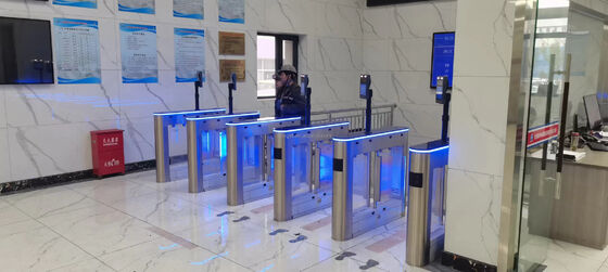 Waterproof Indoor & Outdoor Pedestrian Biometric Access Control Turnstile Gate Swing Barrier Facial Recognition Turnstiles