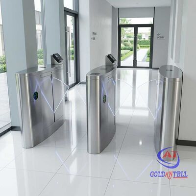 Modern Office Speed Gate Clear Acrylic Wing Turnstile Optical Sensor Access Control for Lobby and Co-working Space CE