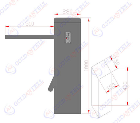 TCP / IP Communication Coin Operated Turnstile Half Height Entry Token Machine Door