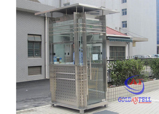 Stainless Steel Road Side 220volt Prefabricated Security Booth Art Style