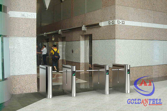 Office Entrance Stainless Steel Drop Arm RFID Turnstile With 600mm Passage Width