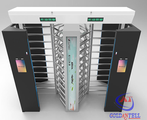 304 एसयूएस आरएफआईडी कार्ड क्यूआर कोड फेशियल रोटेटिंग टर्नस्टाइल 90/120 डिग्री पूर्ण ऊंचाई आउटडोर