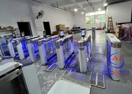 जेल दो पैसेज फ्लैप टर्नस्टाइल गेट स्वचालित ग्लास दरवाजा उच्च सुरक्षा