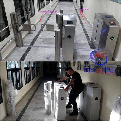 304 Stainless Steel Flap Barrier Gate 1200mm with Barcode System