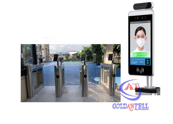 बॉयोमीट्रिक आरएफआईडी कार्ड रीडर सुरक्षा इलेक्ट्रिकल थर्मो स्कैनर फेस रिकग्निशन डोर एक्सेस सिस्टम टर्नस्टाइल