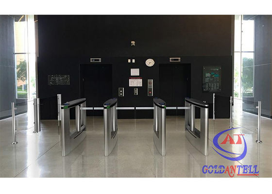 Led LOGO Anti Climbing Swing Barrier Gate Double Channel With CE Certificated